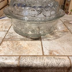 Very Nice Glass Dual Casserole Pie Pan Dish