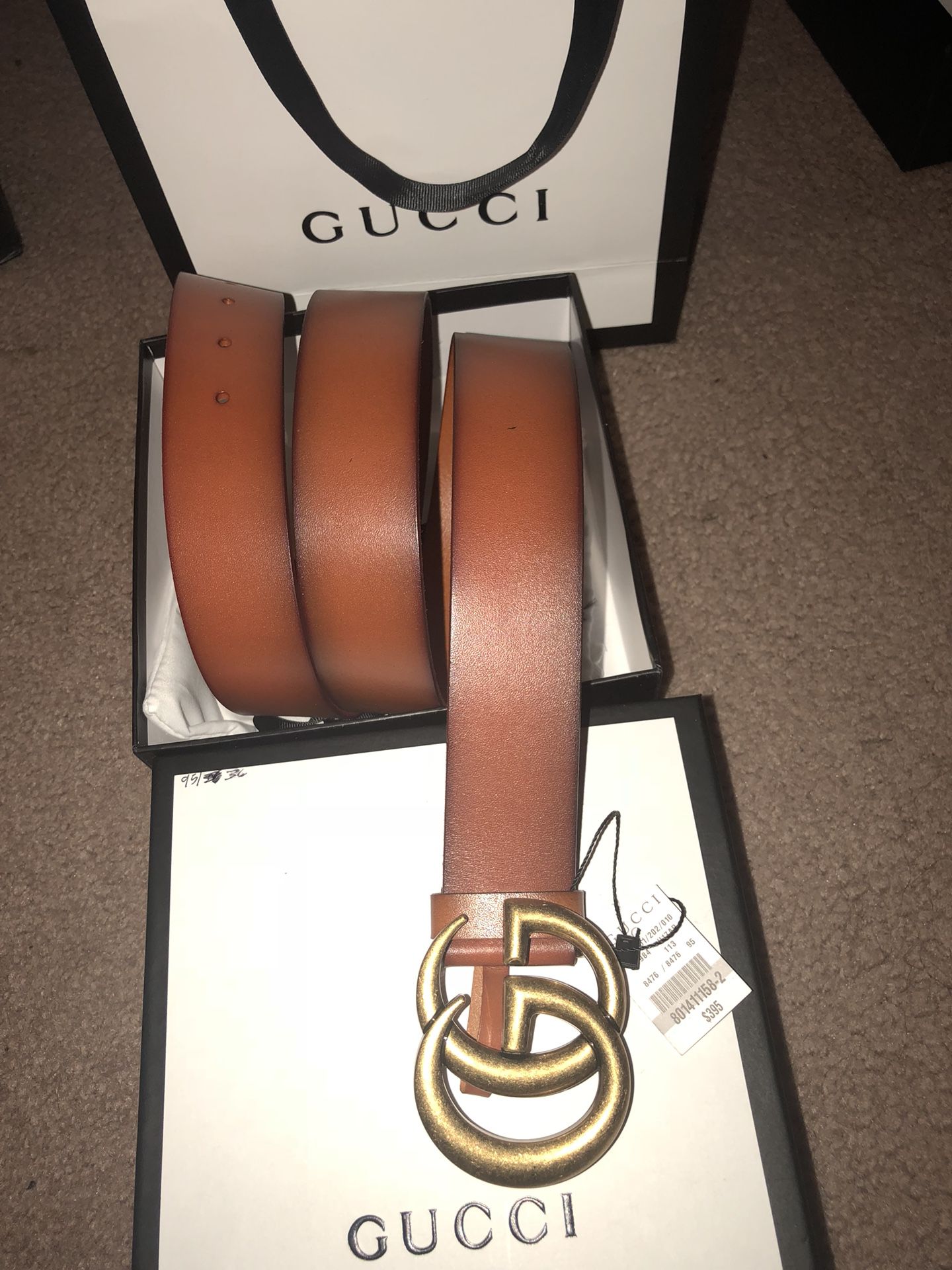 Carmel Leather Gucci belt