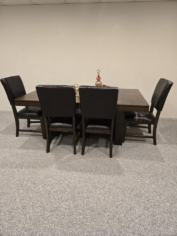 Table With 4 Chairs And One Bench