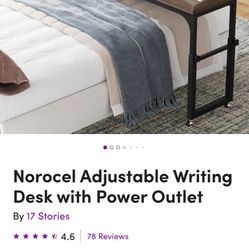 Adjustable Computer & Writing Desk with Power Outlet