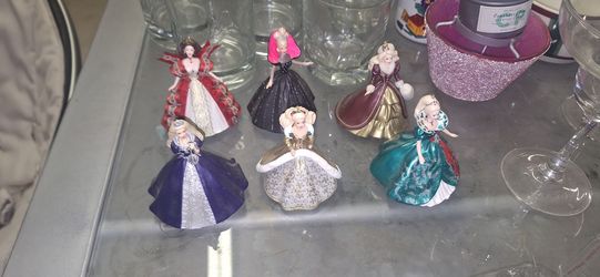 Holiday Barbie Ornament Figurines Set of 6 94' thru 99'