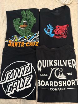 Santa Cruz Skateboards & Quicksilver T-shirt bundle men’s size XL preowned only $35!!!!!!
