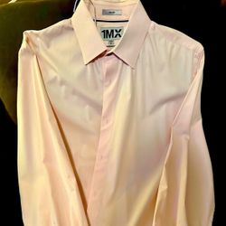 Men’s Express 1MX Fitted Long Sleeve Button Down Shirt Size Large 