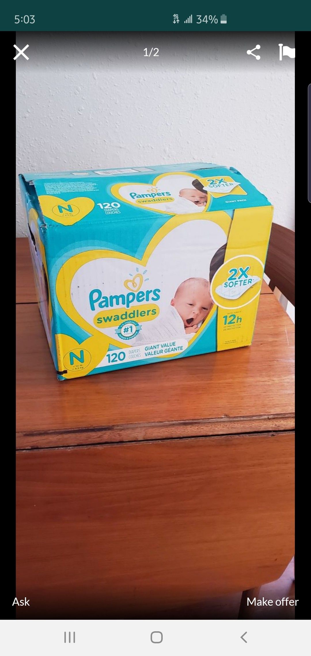 Newborn diapers $20