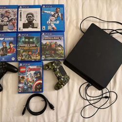 PS4 Bundle with 2 controllers + Minecraft + 6 games