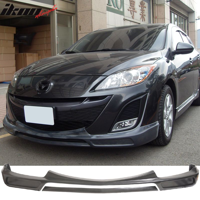 Fits 2009-2011 Mazda 3 K Style Front Bumper Lip Spoiler Unpainted PU Splitter Kit