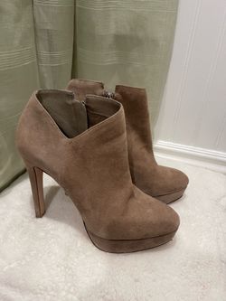 Taupe Suede Platform Booties