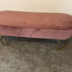 Pink Velvet Bench 