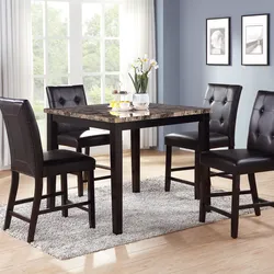 42x42 COUNTER HEIGHT FAUX MARBLE DINING SET