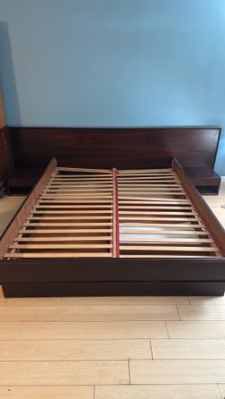 Queen size bed frame with nightstands