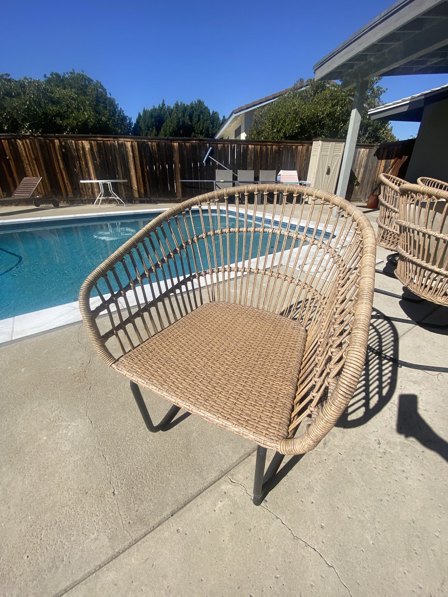 Outdoor Rattan Patio Chairs (4)