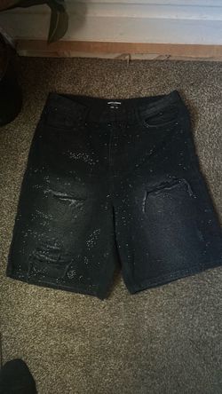 Black Rinestone jorts