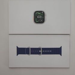 Unlocked Apple Watch Ultra 3 49MM Natural Titanium Anchor Blue Ocean Band A3281