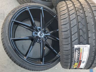22" New Staggerd Gloss Black Wheels & New Tires For MERCEDES BENZ S560/CONVERTIBLE/COUPE