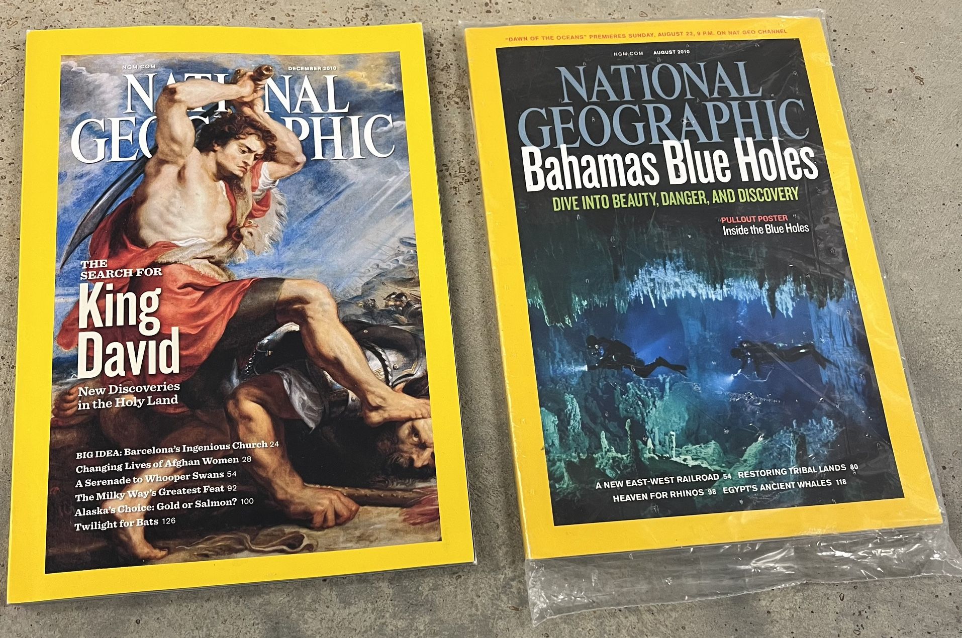 National Geographic Magazine December 2010 & August 2010 Bahamas Blue Holes  