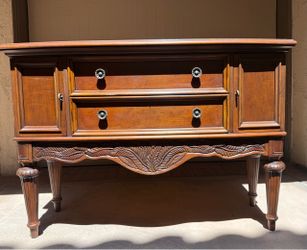 Antique Wood Sideboard Buffet Cabinet Thomasville Ernest Hemingway Collection