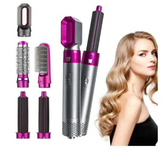 5 In 1 Hot Air Comb Aluminum Alloy Hair Straightener Automatic Perm Curling Iron