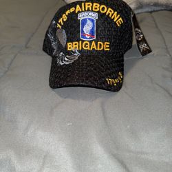 NEW! US ARMY PARATROOPER BRIGADE 173RD AIRBORNE BALL CAP HAT BLACK