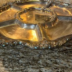 Poole Lancaster rose Silver Plated Lazy Susan 19.5 In