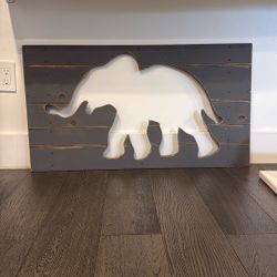 Pottery Barn Kids Elephant Wooden Wall Art