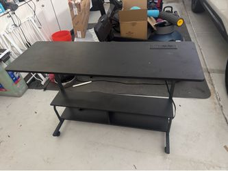 Standing craft desk with built in outlets