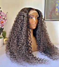 Human Hair Deep Wave Wig 22 Inch