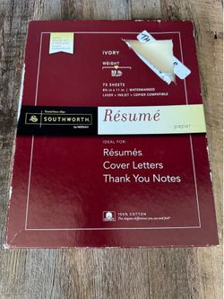 Southworth 100% Cotton Résumé Paper, Ivory, 36 Sheets
