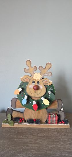 Reindeer Wood Decor. MUST GO ASAP