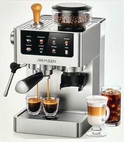 AIRMSEN 20 Bar Espresso Machine with Burr Grinder