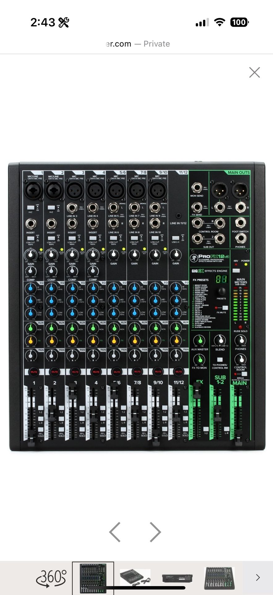 Mackie Audio Mixer