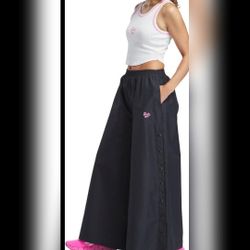 Black Reebok Barbie track pants #skater