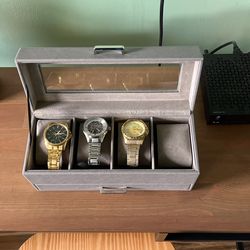 3 watches plus case holder 