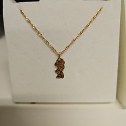 Minnie Mouse Necklace 10k Gold
