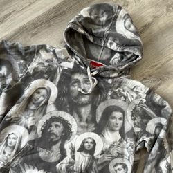Supreme Jesus and Mary Hooded Sweatshirt Medium