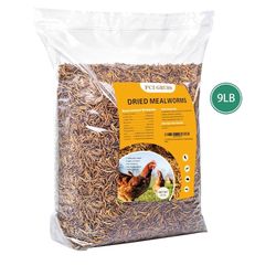 9 LB Dried Mealworms, High Protein Chicken Feed