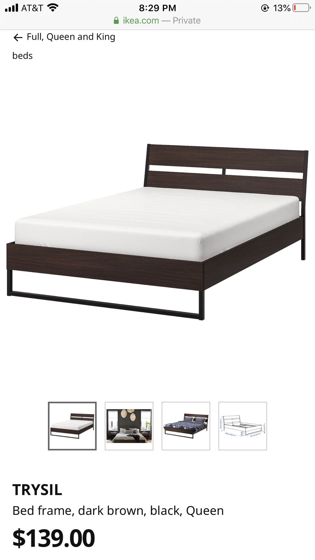 IKEA trysil queen bed frame
