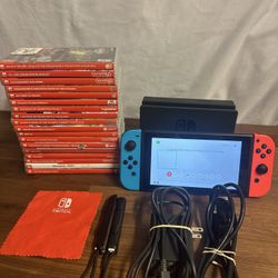 Switch 128gb console complete with 18 games 