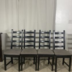 Black IKEA Dining Chairs With Cushions