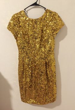 Brand New Gold Sequin woman juniors dress size 8 formal