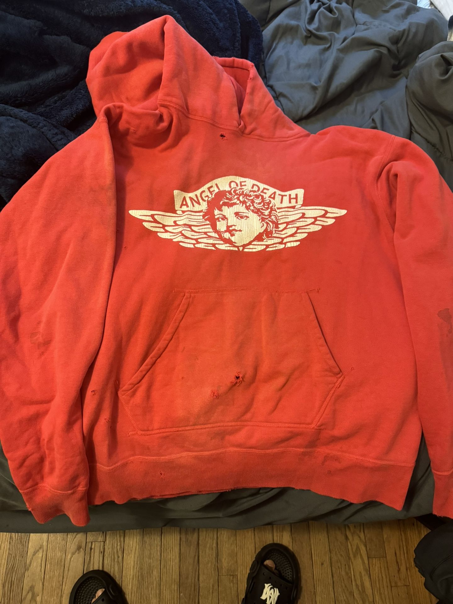 Saint Michael Angel Of Death Hoodie Red Saint Michael Angel Of Death Hoodie Red