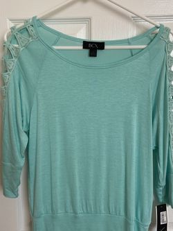 Womens Mint Cut Out Sleeve Top