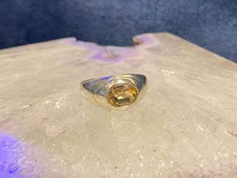 Sterling yellow gemstone ring