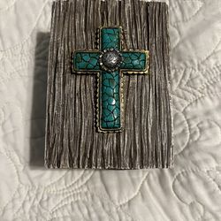 Turquoise Cross Trinket Jewelry Box
