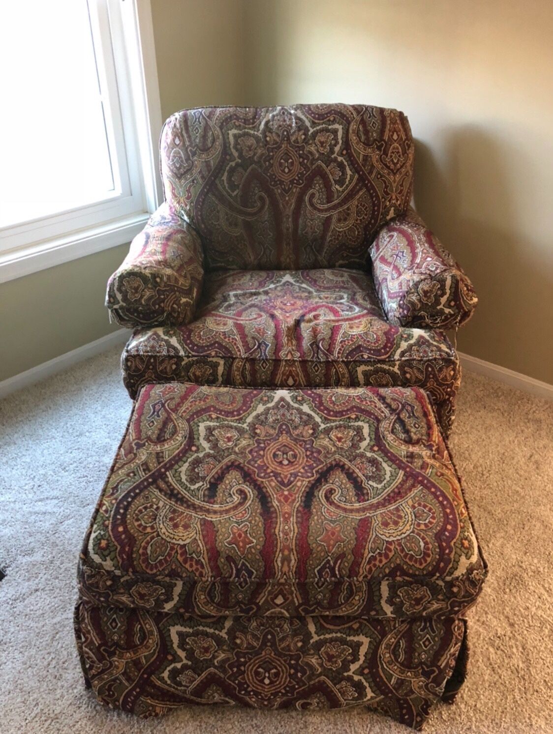 Designer chair and ottoman from Macy’s