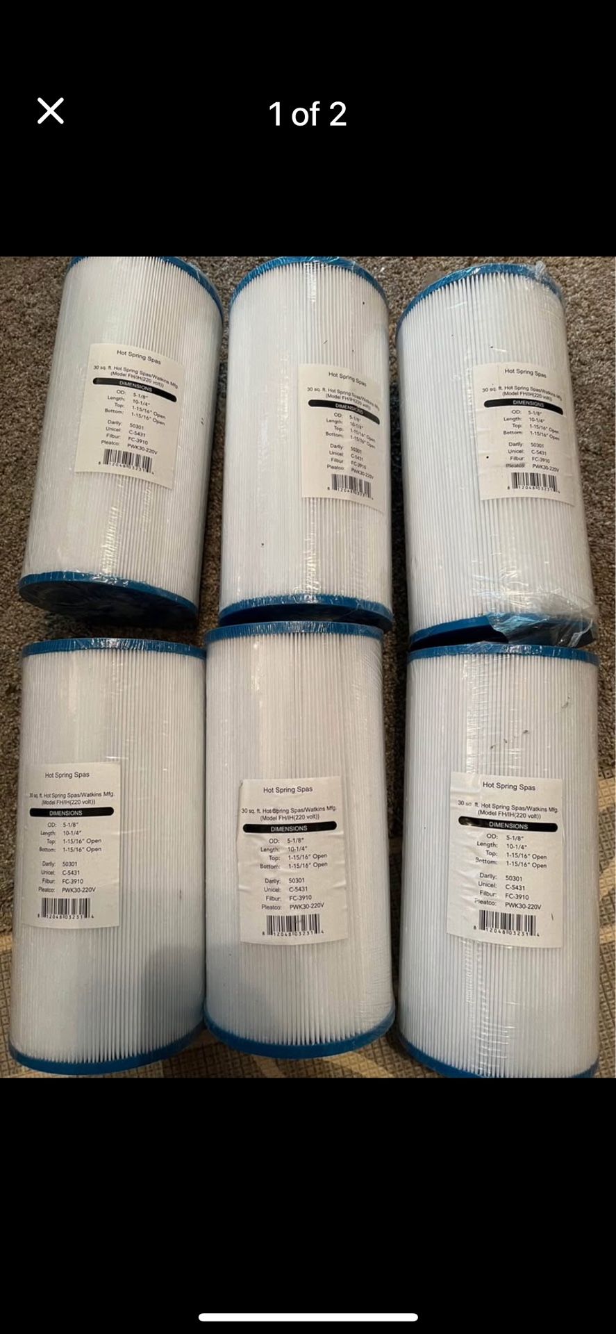 Model FH/IH 220 Spa Filter