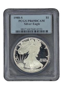 1988-S Silver Eagle PCGS PR69DCAM