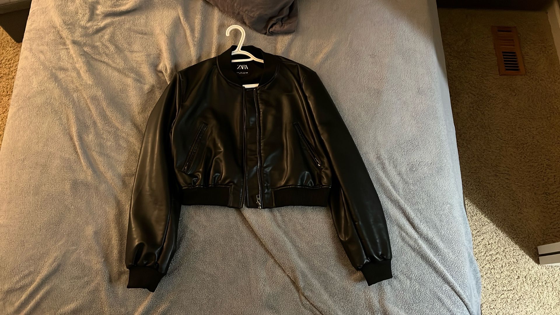 Cropped Zara Leather Jacket 