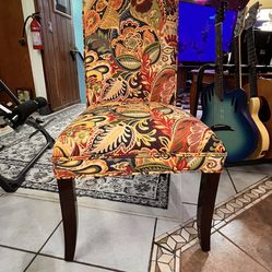 Pier One Angela Vibrant Paisley Dining Room Chair W/Expresso Wood 