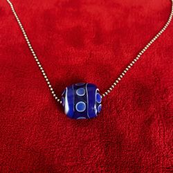 925 Sterling Silver Necklace With Hand Made Focal Bead