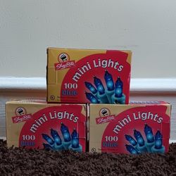 Shop Rite 100 blue mini lights, 3 Boxes of Indoor/Outdoor Mini Lights 